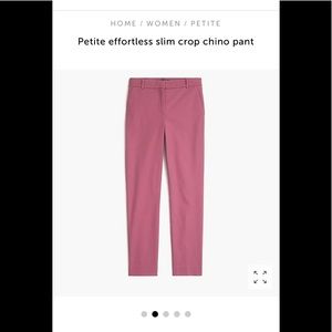 Jcrew effortless slim chino pants in guava